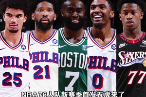 76人新赛季首发五虎什么水平？布朗、大帝、VJ、马克西！