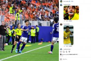 巴西粉丝涌入盐贝健人的Instagram：别忘了，我们02年夺冠那会儿！