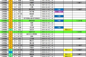 国安2026赛季中超夏季转会期报名名单调整：恩科洛洛被撤下，斯帕吉奇和刘邵子洋补报