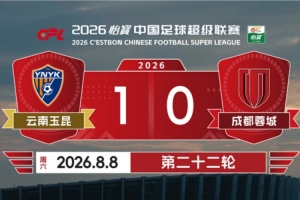 全网热议！云南玉昆1-0成都蓉城，球迷沸腾！